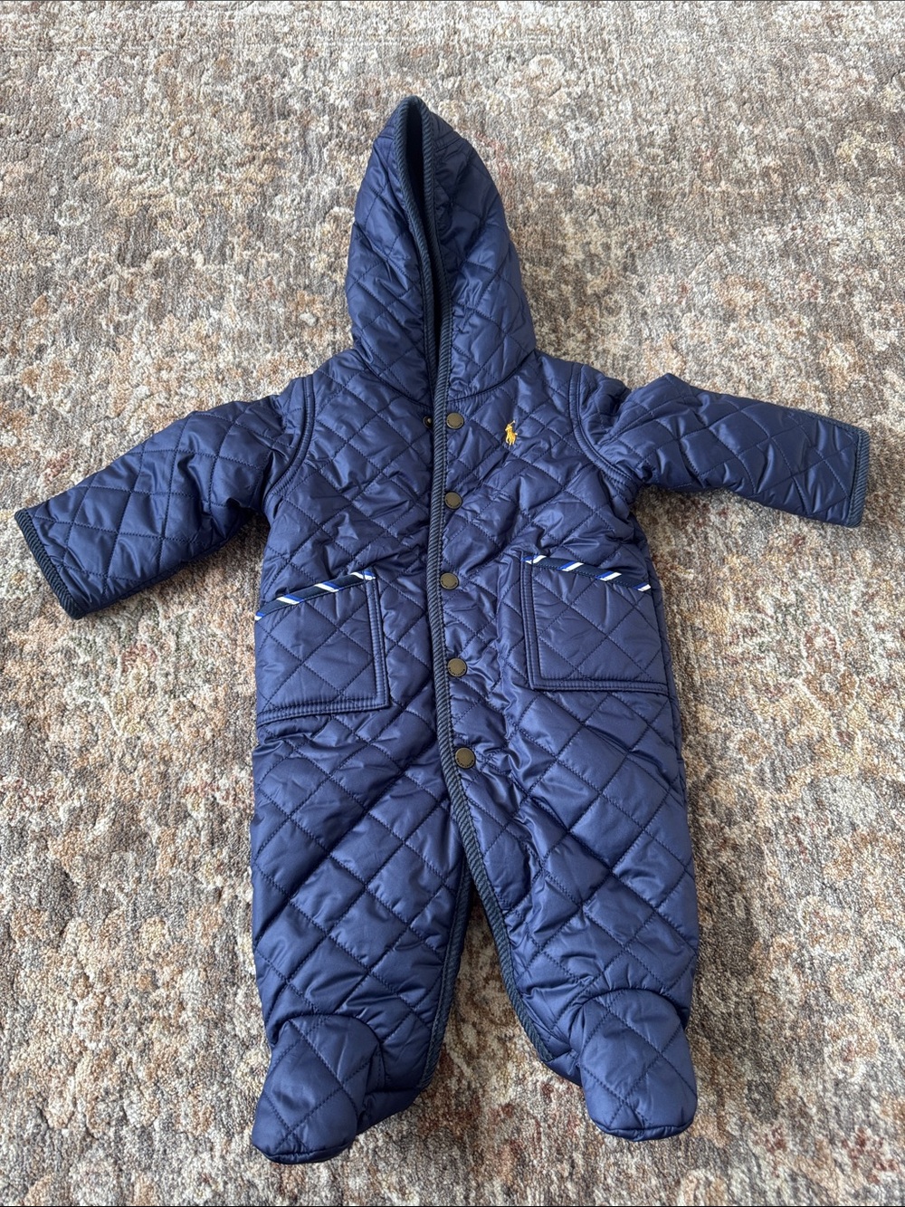 Ralph Lauren quilted baby snowsuit
